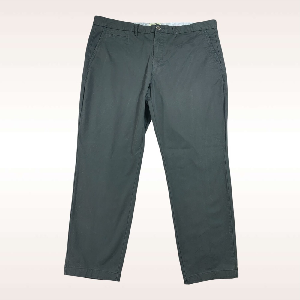 Perk Pants Mens 40x27 Black Slim Fit Stretch Chino Tapered Leg